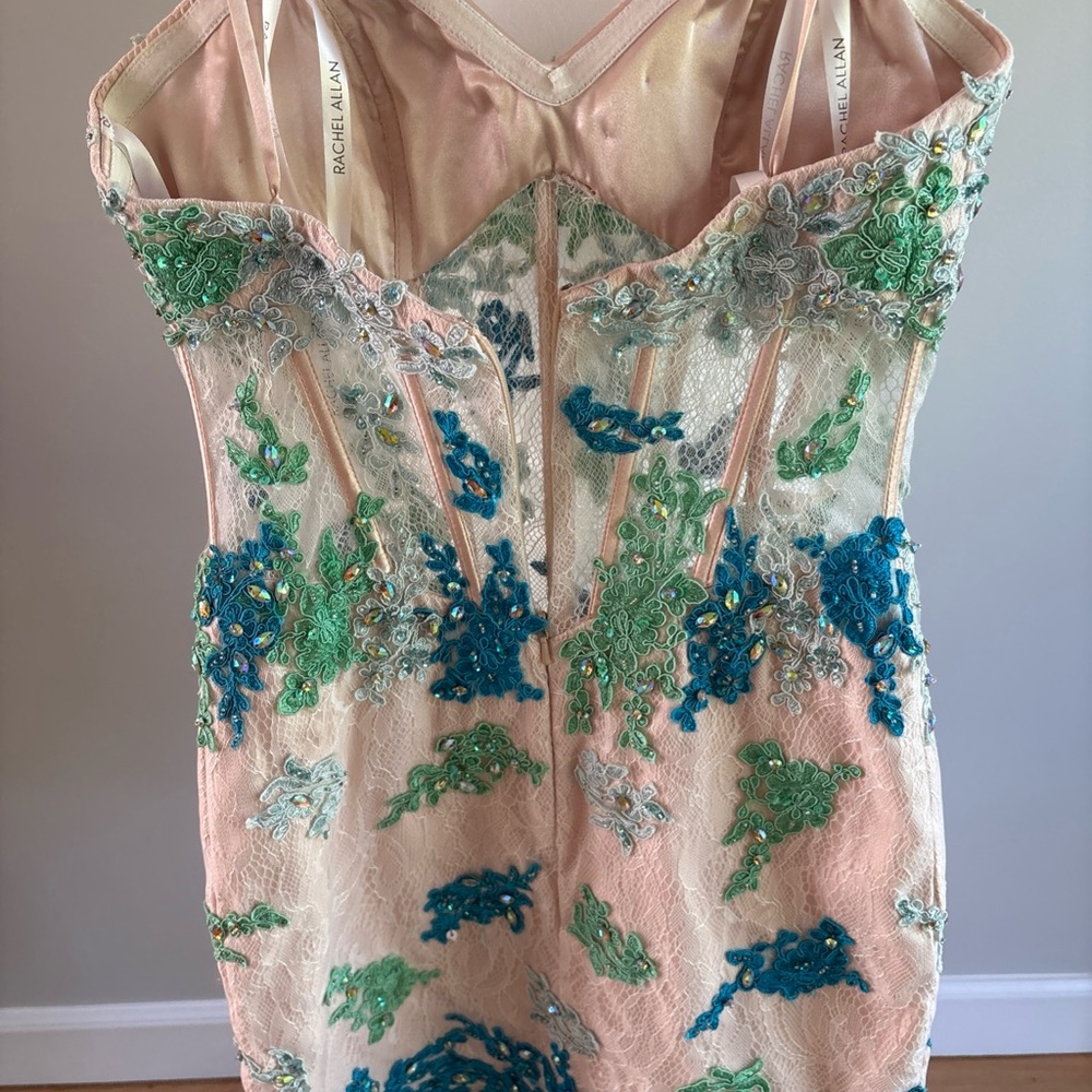 Boutique Formal Beaded Dress by Rachel Allan In Size 0 Removable Strapless - Picture 8 of 11